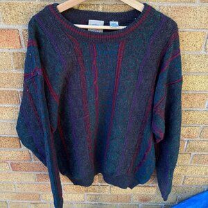 Vintage 1980s Riggins Coogi Style Knit Sweater Medium